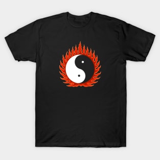 Flaming Yin-Yang / Black variant T-Shirt